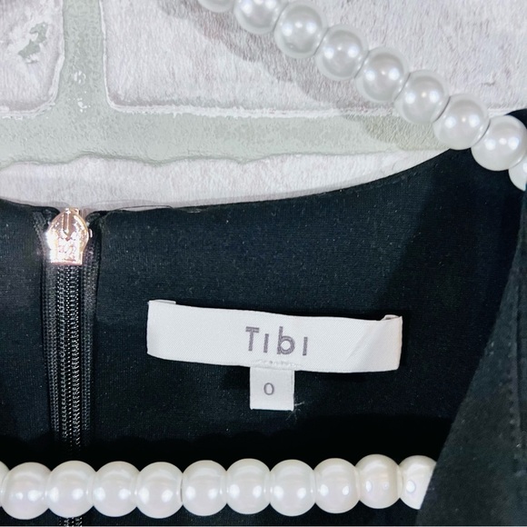 Tibi Bishop Long Sleeve Fit and Flare Dress in Black Size 0 - Picture 8 of 10